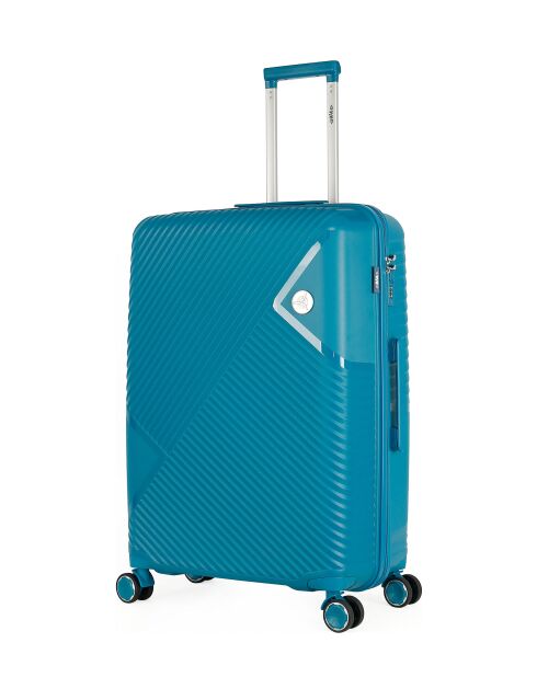 Valise Long Séjour 4 roues simples Cassiopée 73 cm bleu canard