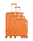 3 eenpersoons koffers met 4 wielen Cassiopée 73/63/55 cm oranje