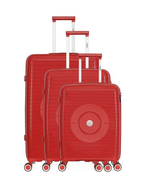 3 rote Orion-Einzelkoffer mit 4 Rädern, 75/65/55 cm