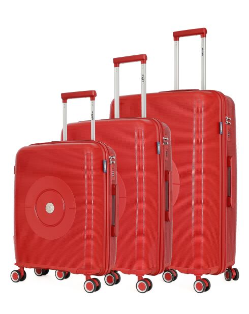 3 rote Orion-Einzelkoffer mit 4 Rädern, 75/65/55 cm