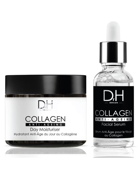 Set Sérum Anti-Âge au Collagène + Crème Hydratante de Jour Anti-Âge au Collagène - 2 pièces