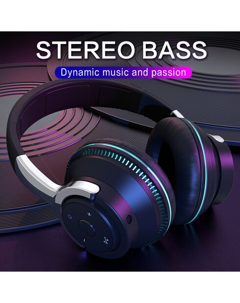 Casque Bluetooth 5.0 stéréo Edition Miami noir