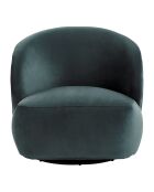 Fauteuil velours Lisette bleu - 76.5x80x73 cm