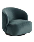 Fauteuil velours Lisette bleu - 76.5x80x73 cm