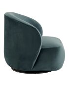 Fauteuil velours Lisette bleu - 76.5x80x73 cm