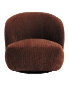 Fauteuil velours côtelé Lisette rouge - 76.5x80x73 cm