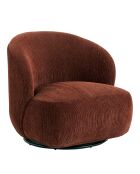 Fauteuil velours côtelé Lisette rouge - 76.5x80x73 cm