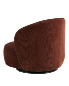 Fauteuil velours côtelé Lisette rouge - 76.5x80x73 cm