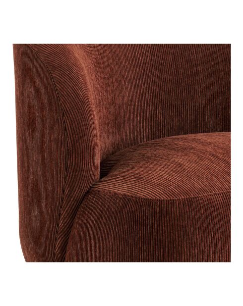 Fauteuil velours côtelé Lisette rouge - 76.5x80x73 cm