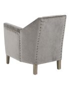 Fauteuil velours Mervin gris - 61x71x69 cm