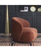 Fauteuil velours côtelé Lisette rouge - 76.5x80x73 cm