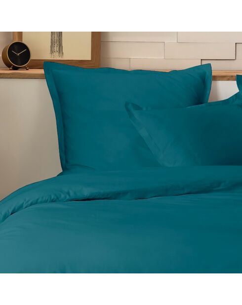 Parure Housse de Couette en Percale de Coton verte