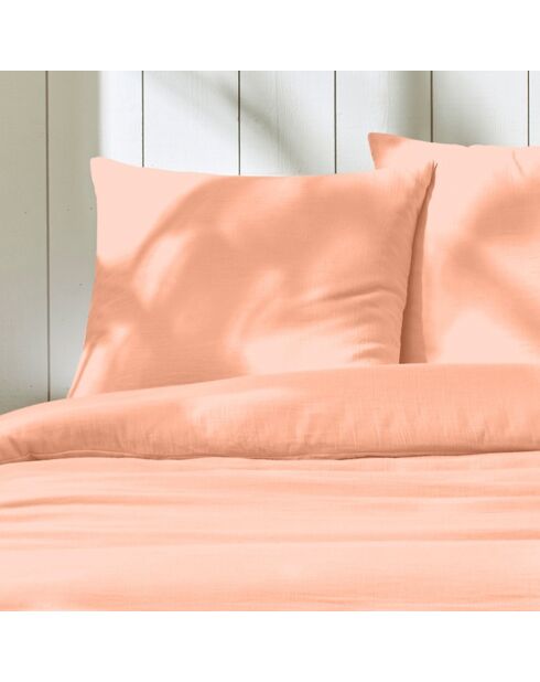 Parure Housse de Couette en Gaze de Coton rose
