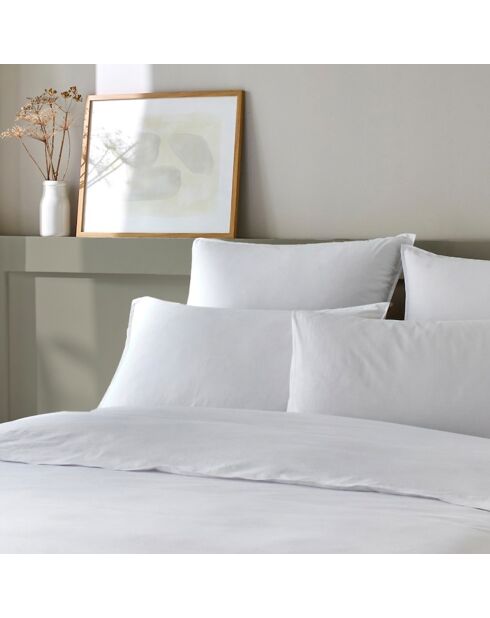 Parure Housse de Couette en Coton et Bambou blanche