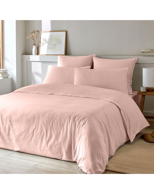 Parure Housse de Couette en Coton et Bambou rose