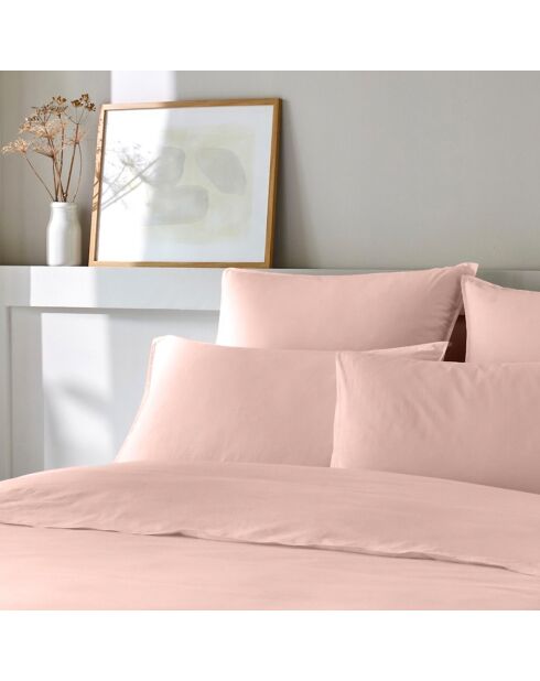 Parure Housse de Couette en Coton et Bambou rose