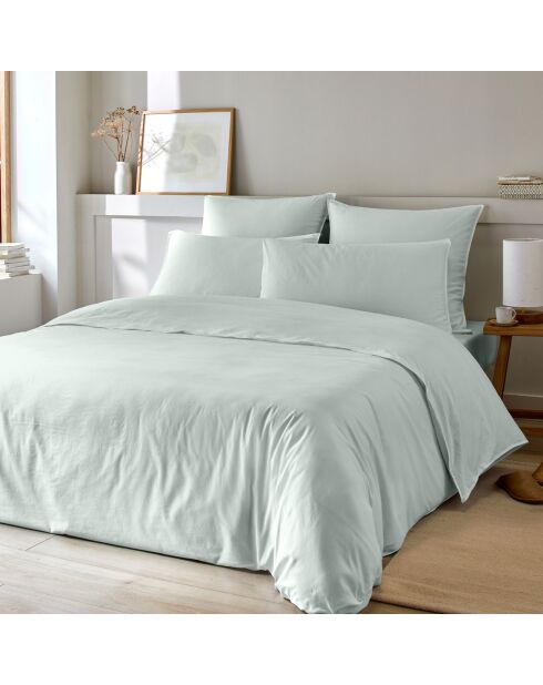 Parure Housse de Couette en Coton et Bambou verte