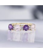 Bague Multipierre violettes or jaune