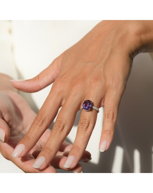 Bague Maitland Diamants 0.44 ct Améthyste 9.2 cts Or Jaune