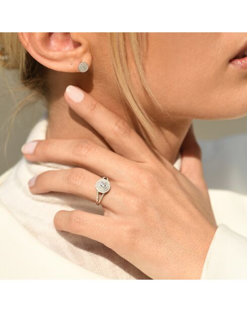 Bague Darwin Diamants 0.33 ct & Topaze Blanche 0.25 ct or blanc