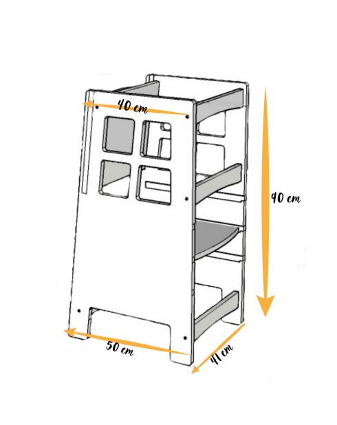 Torre panoramica Kule marrone - 90x40x41 cm