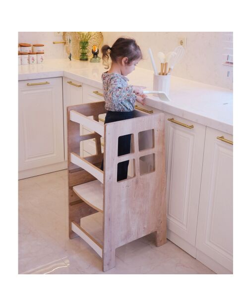 Tour d'observation Kule marron/blanc - 90x40x41 cm