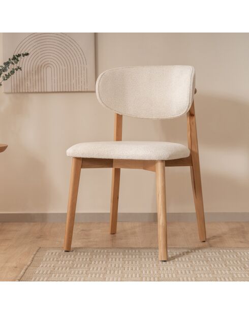 Chaise Lugias beech/blanc - 52x84x52 cm