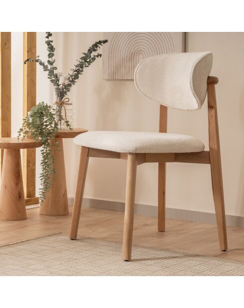 Chaise Lugias beech/blanc - 52x84x52 cm
