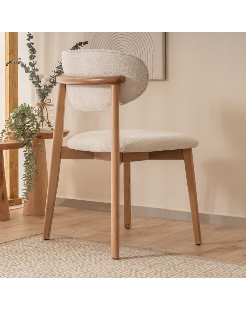 Chaise Lugias beech/blanc - 52x84x52 cm