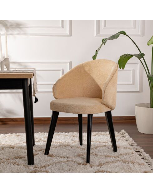 2 Chaises Bentley beige/noir - 48x86x58 cm