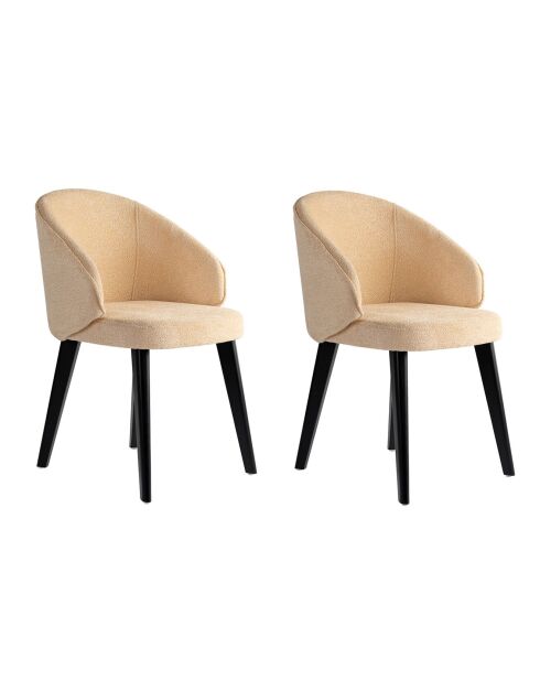2 Chaises Bentley beige/noir - 48x86x58 cm