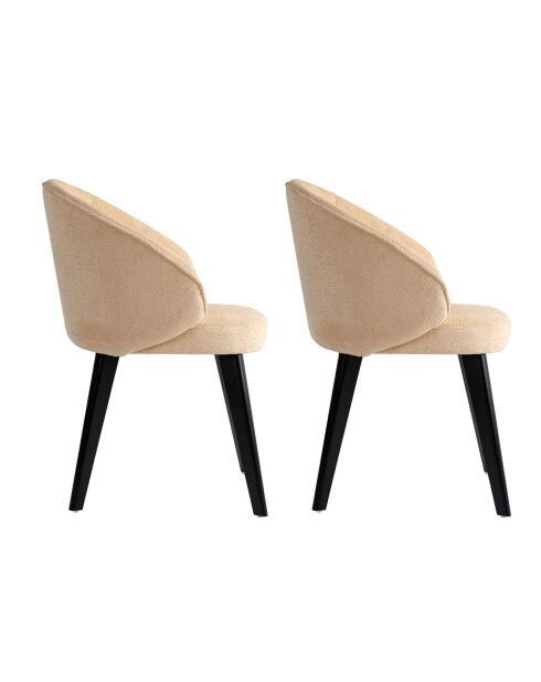 2 Chaises Bentley beige/noir - 48x86x58 cm