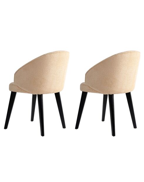 2 Chaises Bentley beige/noir - 48x86x58 cm