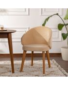 2 Chaises Bentley beige/chêne foncé - 48x86x58 cm