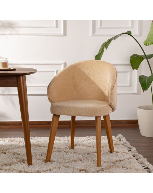 2 Chaises Bentley beige/chêne foncé - 48x86x58 cm