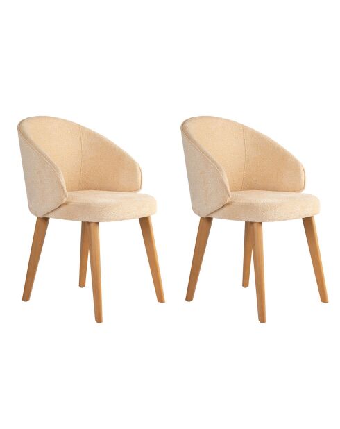 2 Chaises Bentley beige/chêne foncé - 48x86x58 cm