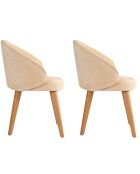 2 Chaises Bentley beige/chêne foncé - 48x86x58 cm