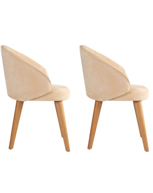 2 Chaises Bentley beige/chêne foncé - 48x86x58 cm
