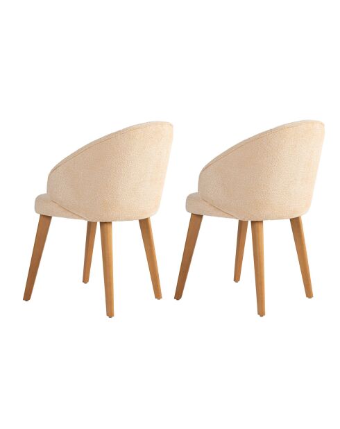 2 Chaises Bentley beige/chêne foncé - 48x86x58 cm