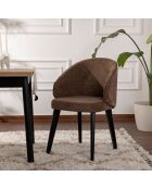 2 Chaises Bentley marron/noir - 48x86x58 cm
