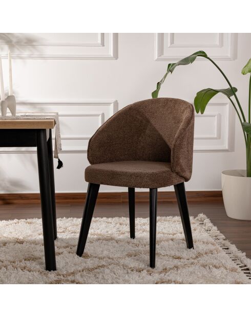 2 Chaises Bentley marron/noir - 48x86x58 cm
