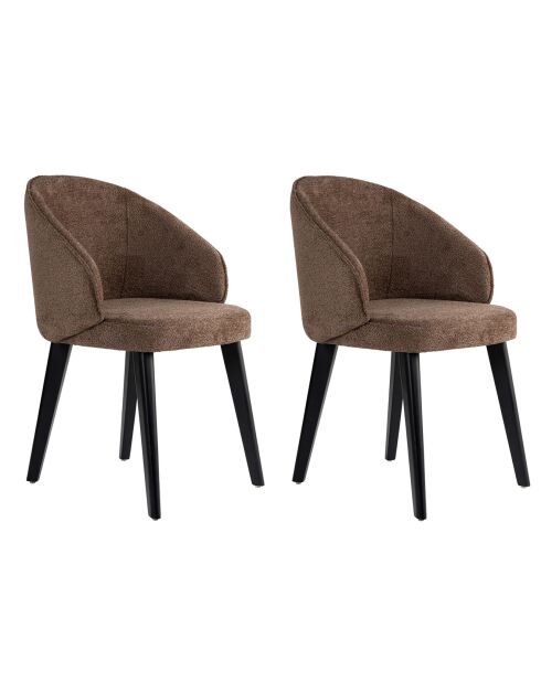 2 Chaises Bentley marron/noir - 48x86x58 cm