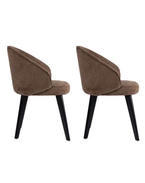 2 Chaises Bentley marron/noir - 48x86x58 cm