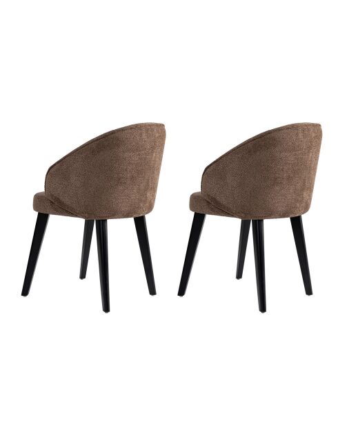 2 Chaises Bentley marron/noir - 48x86x58 cm