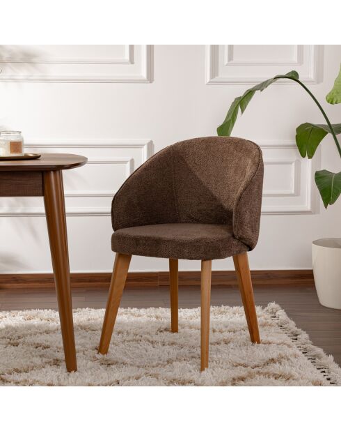 2 Chaises Bentley marron/chêne foncé - 48x86x58 cm