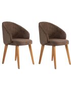 2 Chaises Bentley marron/chêne foncé - 48x86x58 cm