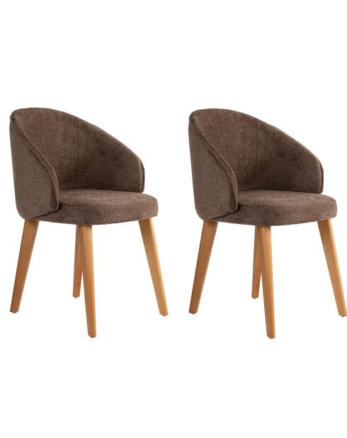 2 Chaises Bentley marron/chêne foncé - 48x86x58 cm
