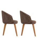 2 Chaises Bentley marron/chêne foncé - 48x86x58 cm