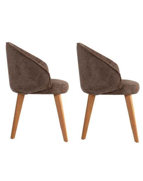 2 Chaises Bentley marron/chêne foncé - 48x86x58 cm