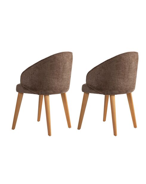 2 Chaises Bentley marron/chêne foncé - 48x86x58 cm